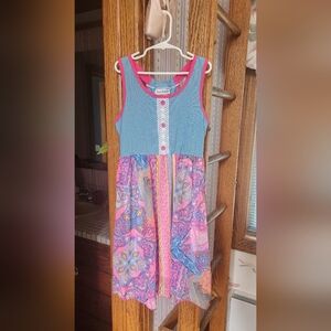 Girls Size 10 Pink, Blue, & Orange Dress